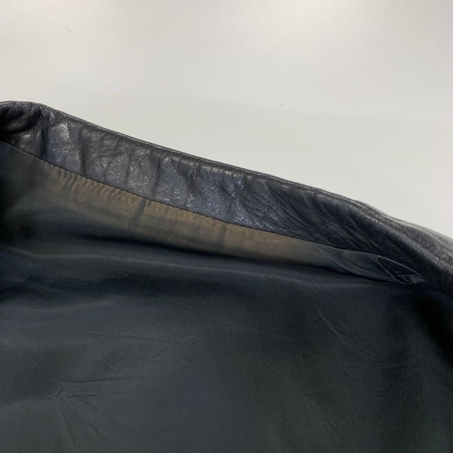 中古◆インターナショラルギャラリービームス レザー テーラードジャケット ブラック サイズ48 International Gallery BEAMS 【AFG1】