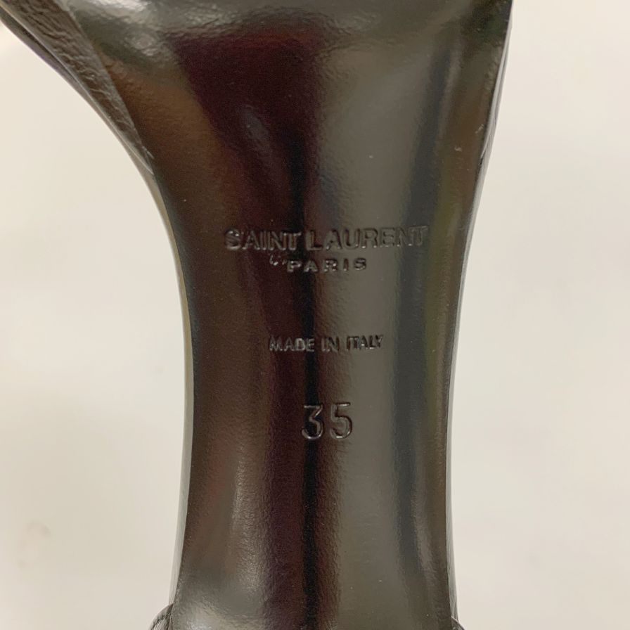 サンローランパリ ストラップサンダル ハイヒール チェーン ブラック レディース サイズ35 SAINT LAURENT PARIS 約21.5cm【AFC43】