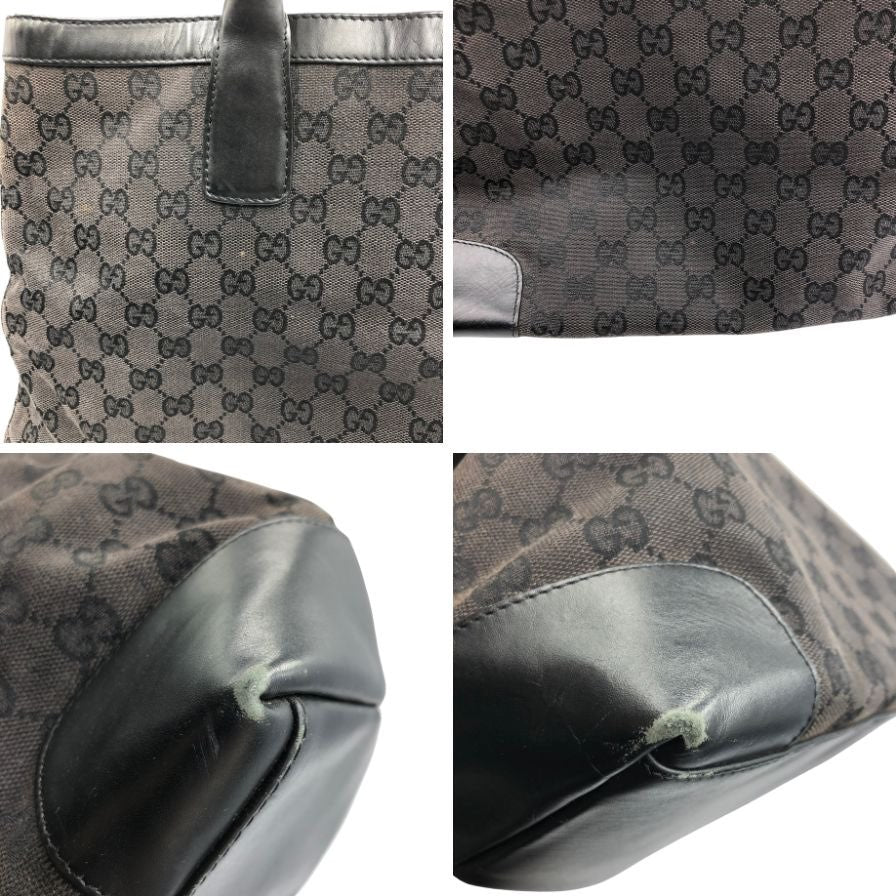 グッチ トートバッグ GGキャンバス ハンド 切替 レザー ウィメンズ ブラック GUCCI【AFE11】