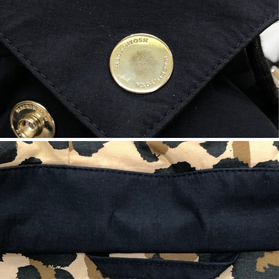 中古◆マッキントッシュ マウンテンパーカー RAINTEC SKYE SHORT レオパード サイズ6 レディース ブラック系 MACKINTOSH 【AFB6】