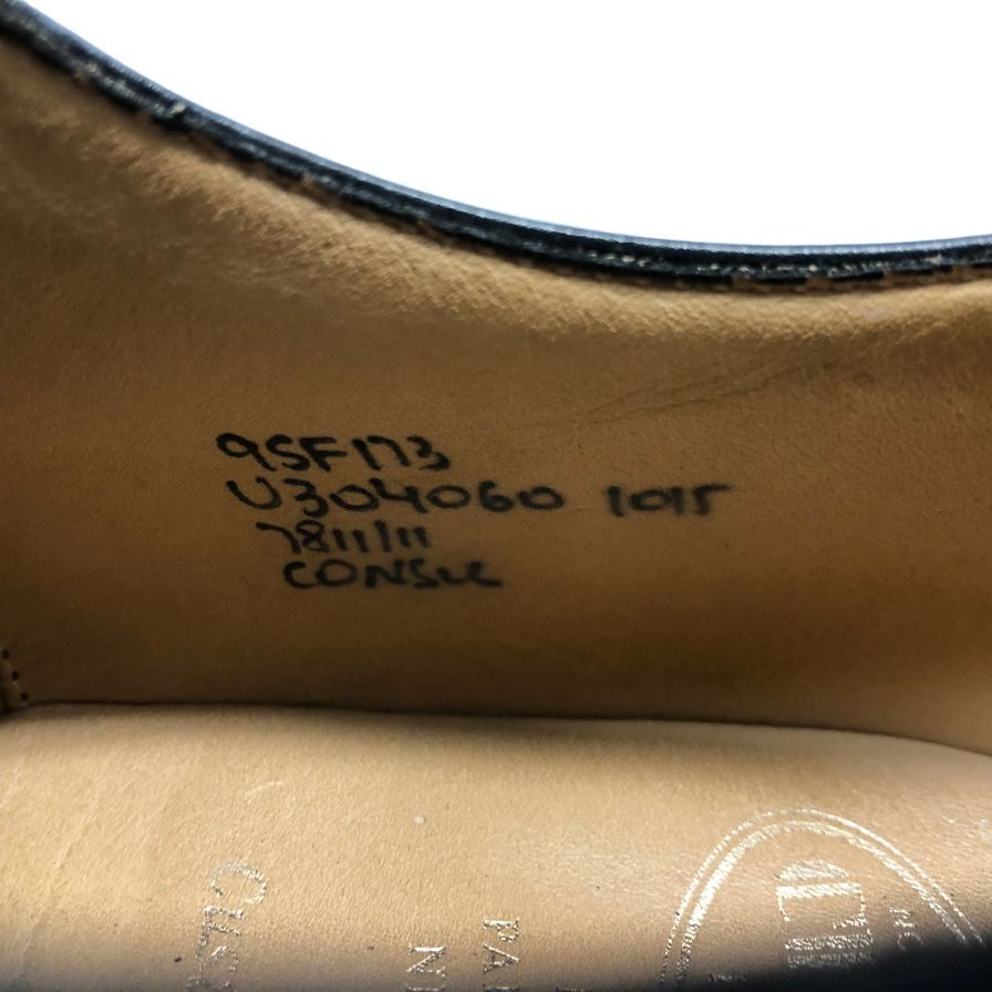 チャーチ レザーシューズ コンサル 173 ラスト カーフ ブラック サイズ95F メンズ 五都市 Church's CONSUL 約28.5cm【AFC32】