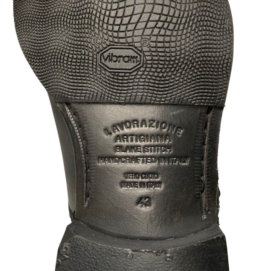 ヒルトン レザーシューズ ダブルモンク レザー サイズ43 ブラック HILTON 約28.0cm【AFD7】