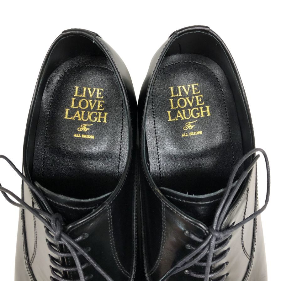 リブラブラフ レザーシューズ ストレートチップ ブラック サイズ25 メンズ Live Love Laugh 約25.0cm【AFD1】