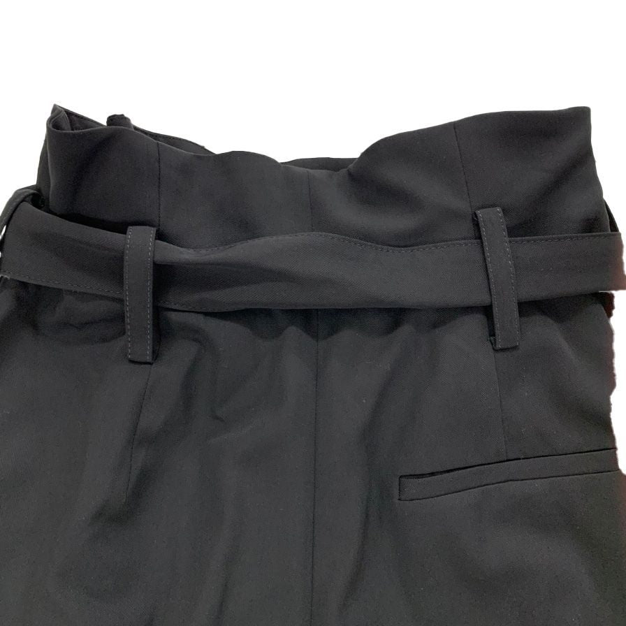 美品◆ステラマッカートニー ベルテットパンツ ハイウエスト ウール ブラック レディース サイズ40 STELLA McCARTNEY 【AFB1】