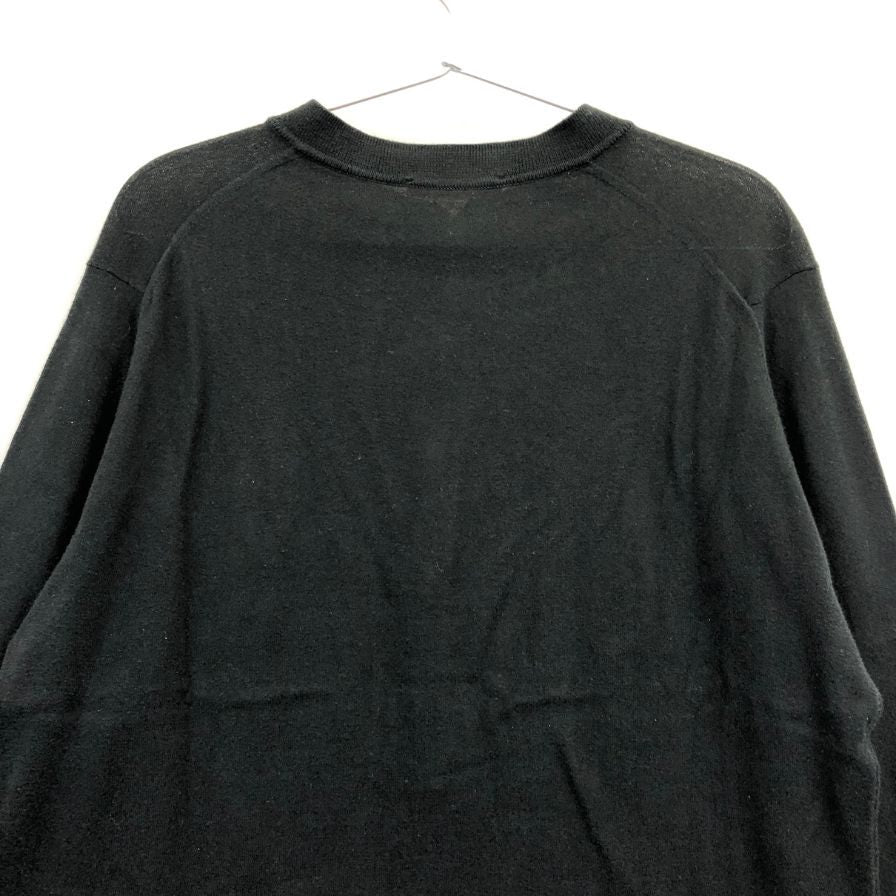 新品同様◆ジョンスメドレー ヘンリーネックニット 七分丈 30G ブラック JOHN SMEDLEY 【AFB32】