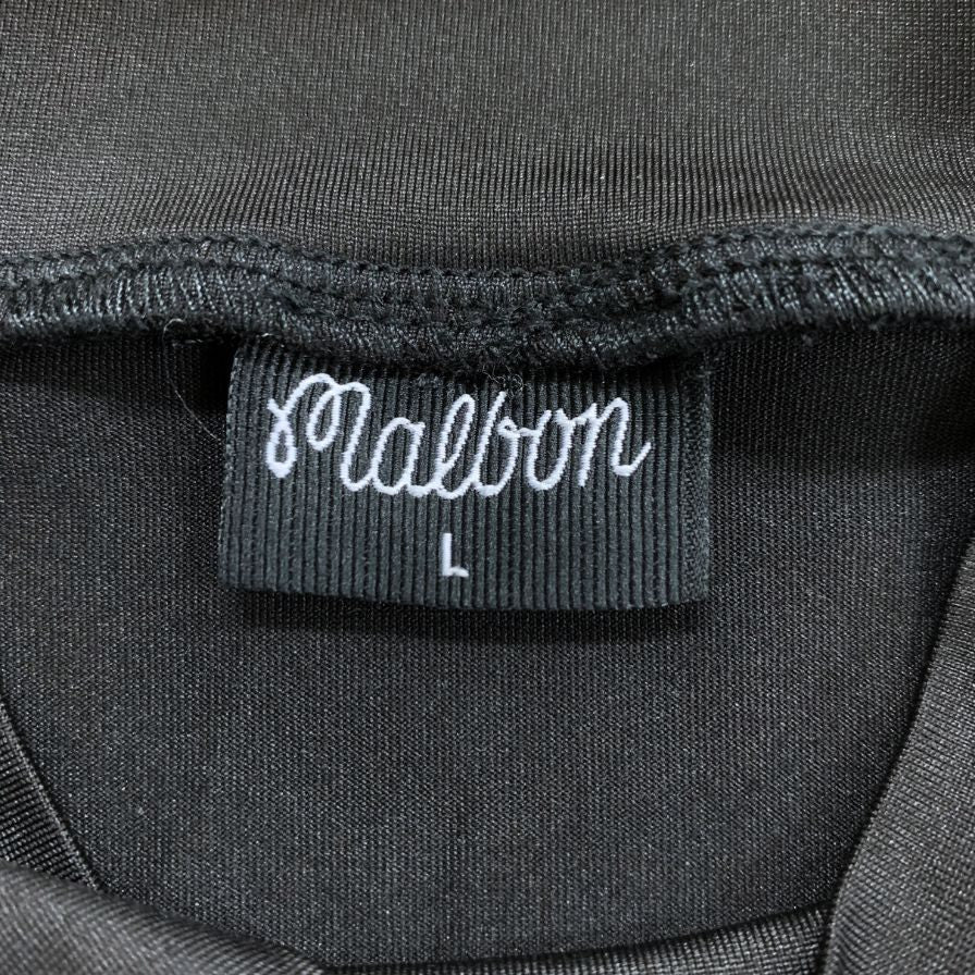 美品◆マルボン ハイネックシャツ メンズ ポリエステル ポリウレタン サイズL ブラック MALBON 【AFB49】