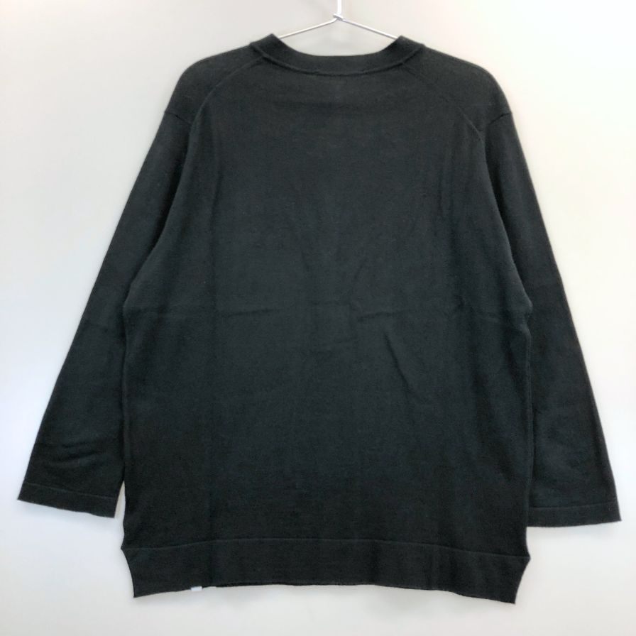新品同様◆ジョンスメドレー ヘンリーネックニット 七分丈 30G ブラック JOHN SMEDLEY 【AFB32】