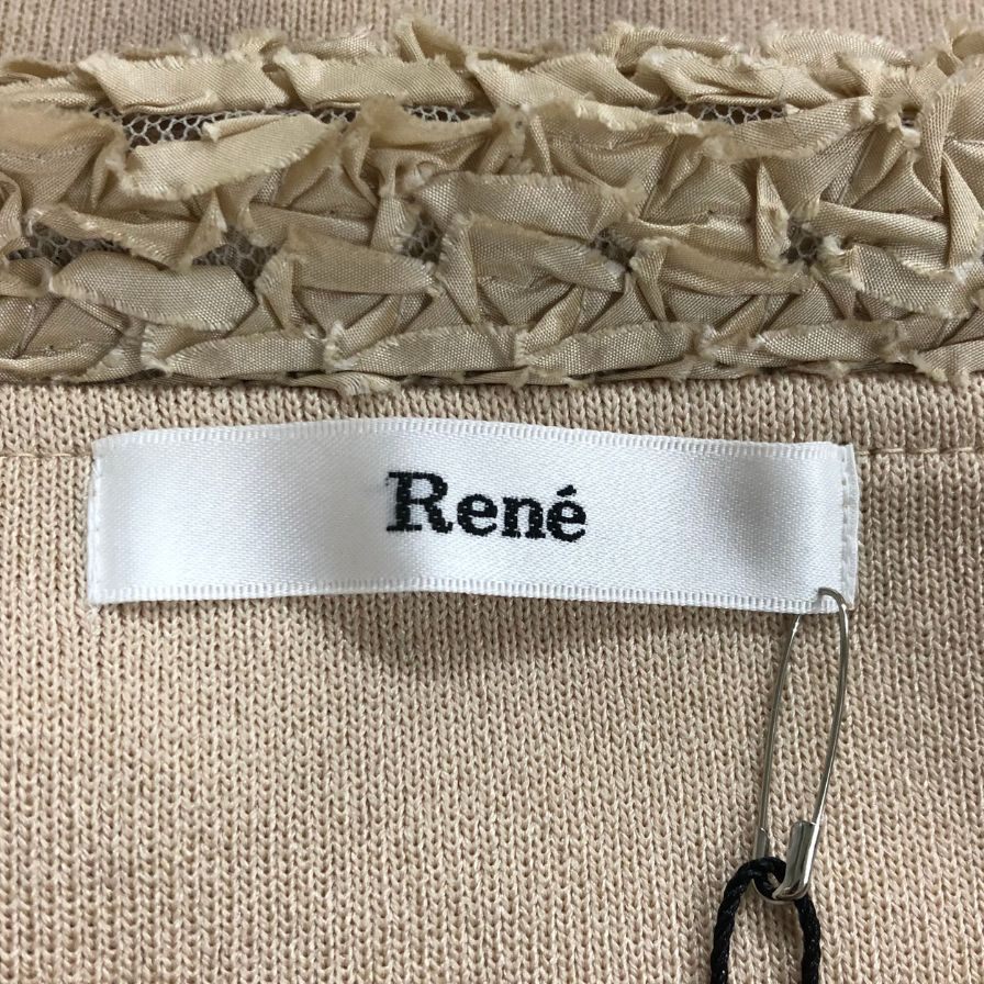 新品同様◆ルネ ニット ロングスリーブ リボン付き ベージュ レディース サイズ36 Rene 【AFB12】