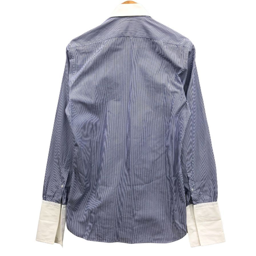 ターンブル&アッサー ワイシャツ クレリック ストライブ ブルー系 サイズ15 メンズ Turnbull&Asser【LA】