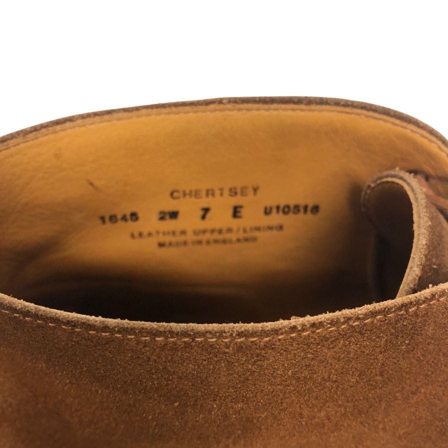 クロケット&ジョーンズ チャッカブーツ チャートシー スエード ライトブラウン サイズ7E CROCKETT&JONES CHERTSEY 約26.0cm【LA】