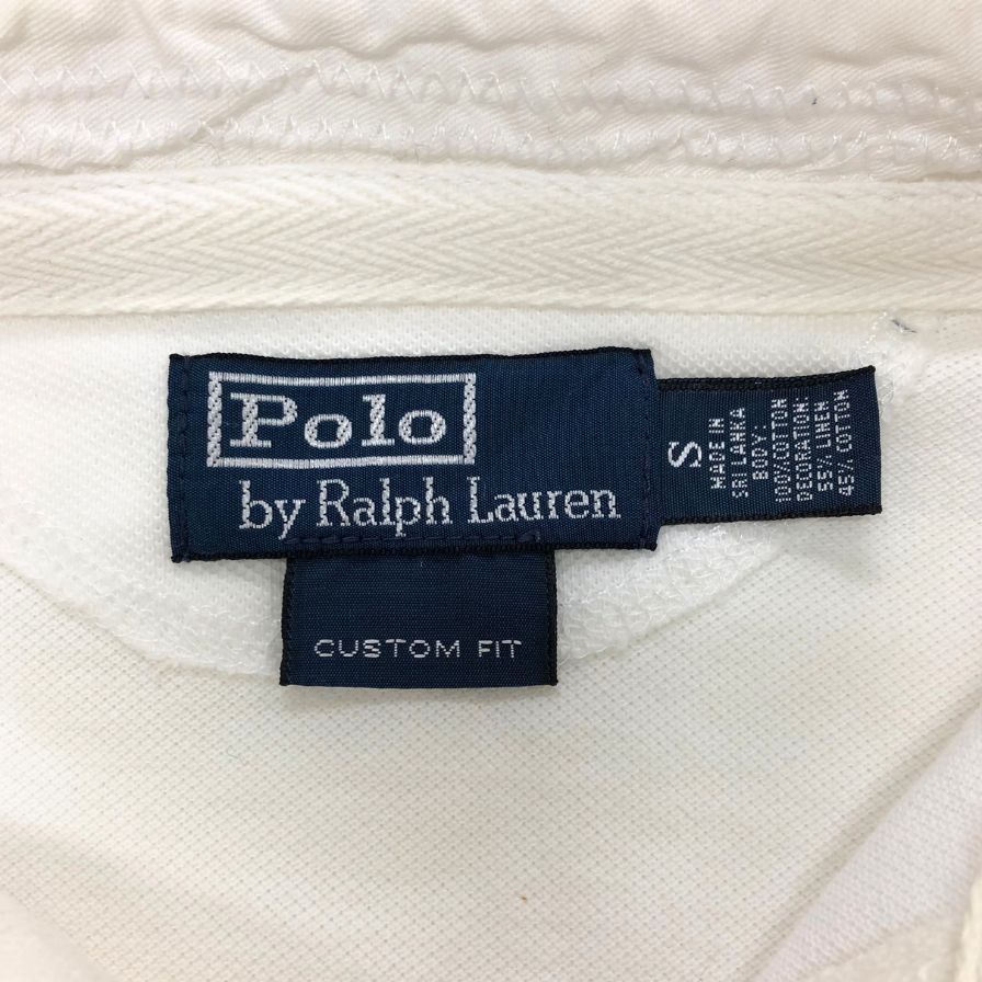 中古◆ポロ バイ ラルフローレン ビッグポニー 鹿の子 ポロシャツ レディース サイズS ホワイト POLO by Ralph Lauren 【AFB17】