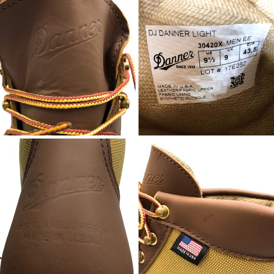 ダナー トレッキングブーツ 30420X ダナーライト レザー×キャンバス ブラウン メンズ サイズ9.5 Danner 約28.0cm【AFD15】