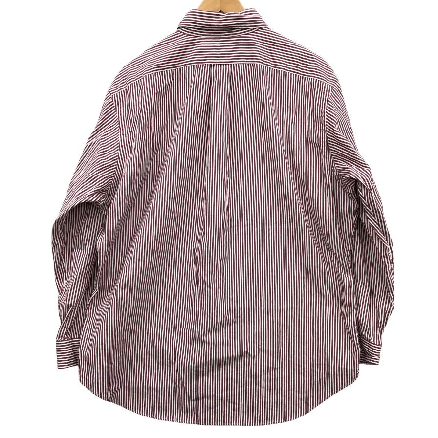 ラルフローレン 90S 長袖シャツ ストライプ レッド系 サイズ16 1/2 Ralph Lauren【LA】
