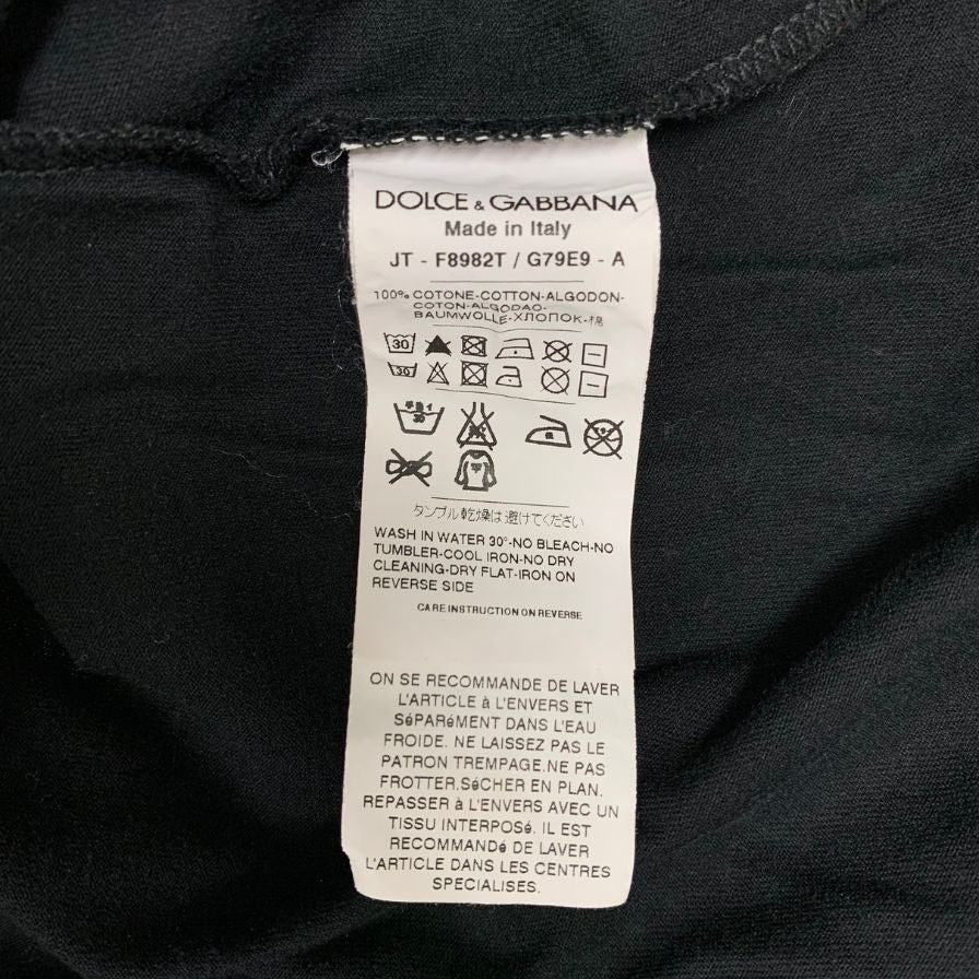 美品◆ドルチェ&ガッバーナ ロンT 長袖Tシャツ カットソー ブラック サイズ40 メンズ DOLCE&GABBANA 【AFB33】