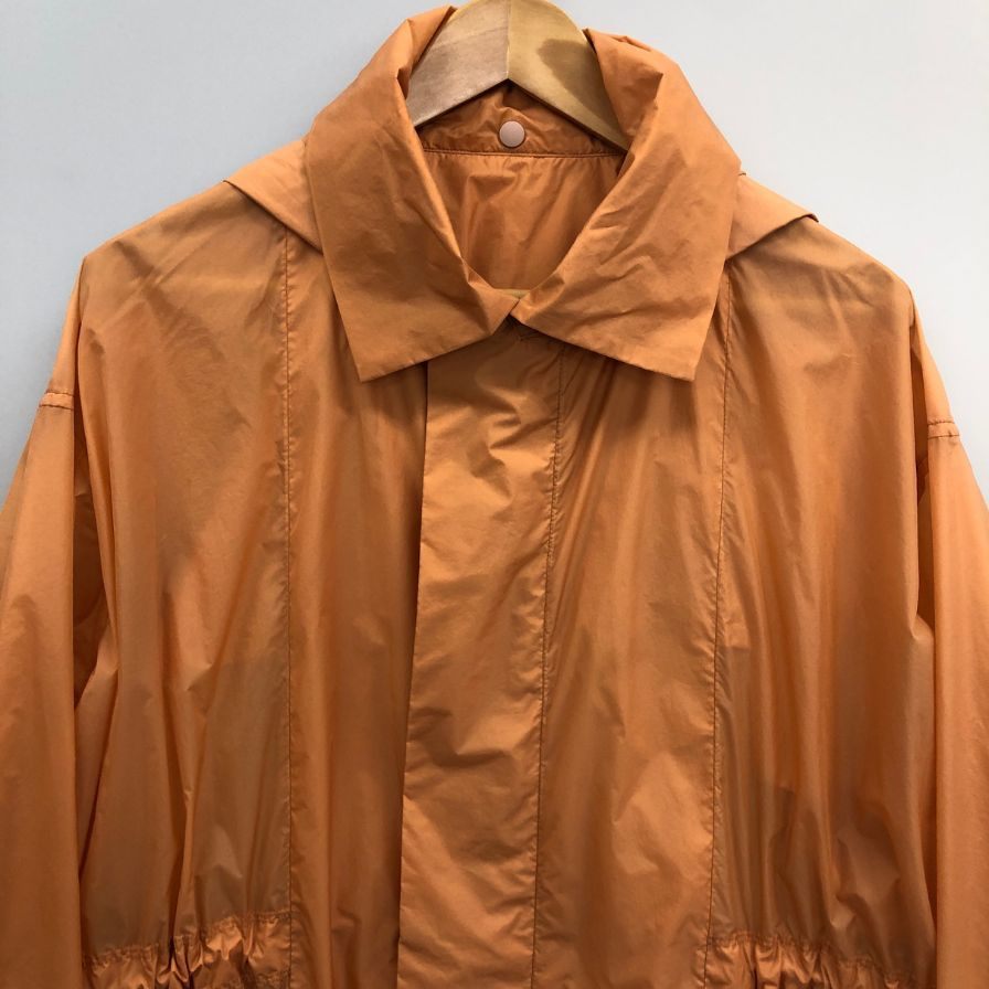 極美品◆プリーツプリーズ ナイロン フーディー ブルゾン オレンジ サイズ3 PP01-ZD511 PLEATS PLEASE ISSEY MIYAKE 【AFB3】