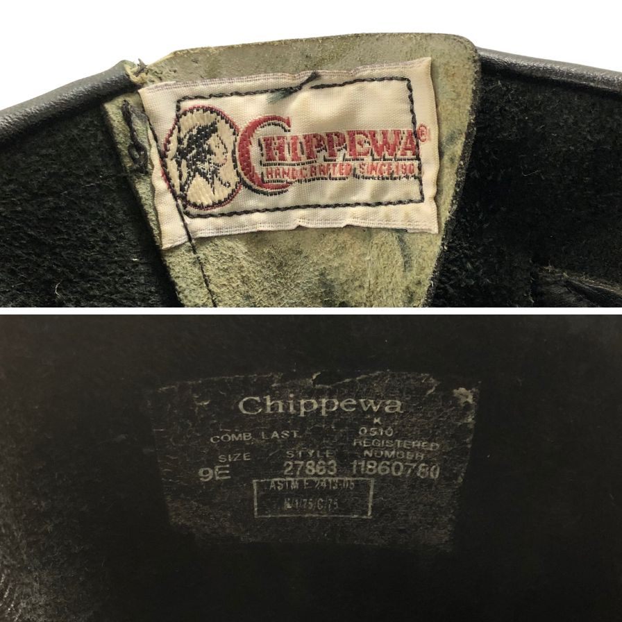 チペワ エンジニアブーツ 27863 スチールトゥ サイズ9E ブラック メンズ CHIPPEWA 約27.5cm【AFC34】