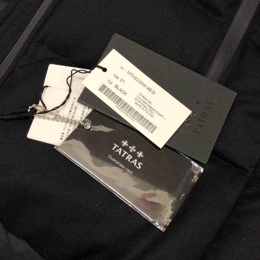 新品同様◆タトラス アコーニト フーディダウンコート MTK19A4138 ブラック メンズ サイズ01 TATRAS ACONITO 【AFA8】