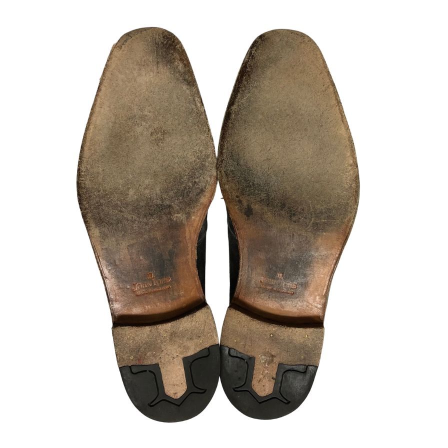 ジョンロブ×ポールスミス プレーントゥ 8000ラスト スエード グレー サイズ5.5E John Lobb×Paul Smith ビジネスシューズ 約24.0cm【LA】【中古】