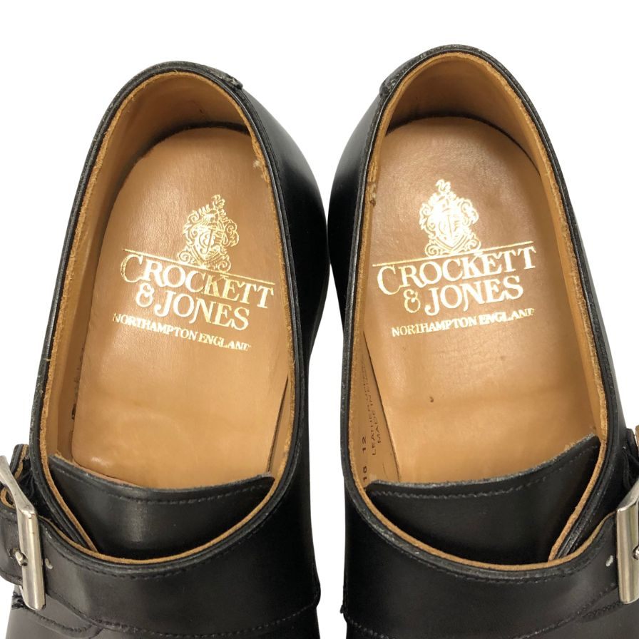 クロケット&ジョーンズ レザーシューズ シングルモンク モンクトン ブラック メンズ サイズ5.5 CROCKETT&JONES MONKTON ビジネスシューズ 約24.0cm【LA】【中古】