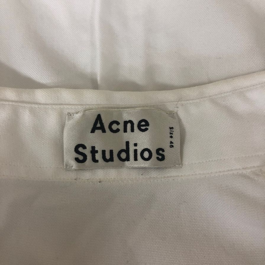 美品◆アクネ ストゥディオズ ボタンダウンシャツ 半袖 メンズ コットン サイズ 46 ホワイト ACNE STUDIOS 【AFB27】