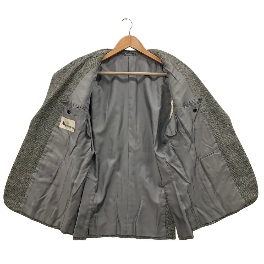 美品◆アクアスキュータム 96AB5 テーラードジャケット カシミヤ グレー メンズ サイズ3F Aquascutum 【AFA6】