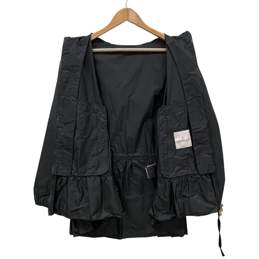 美品◆モンクレール 19SS ナイロンジャケット SARCELLE GIUBBOTTO フリル ブラック レディース サイズ2 MONCLER 【AFB38】