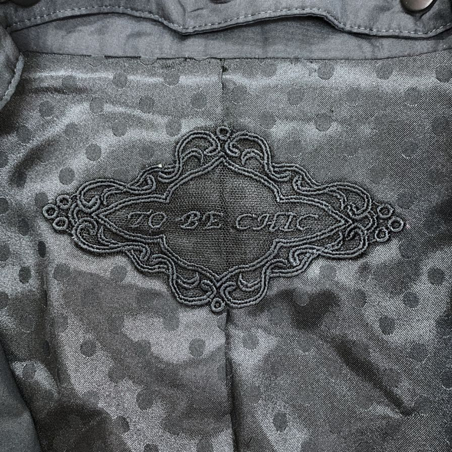 美品◆トゥービーシック コート フリル デザイン スプリングコート ポリエステル ブラック レディース サイズ42 TO BE CHIC 【AFB2】