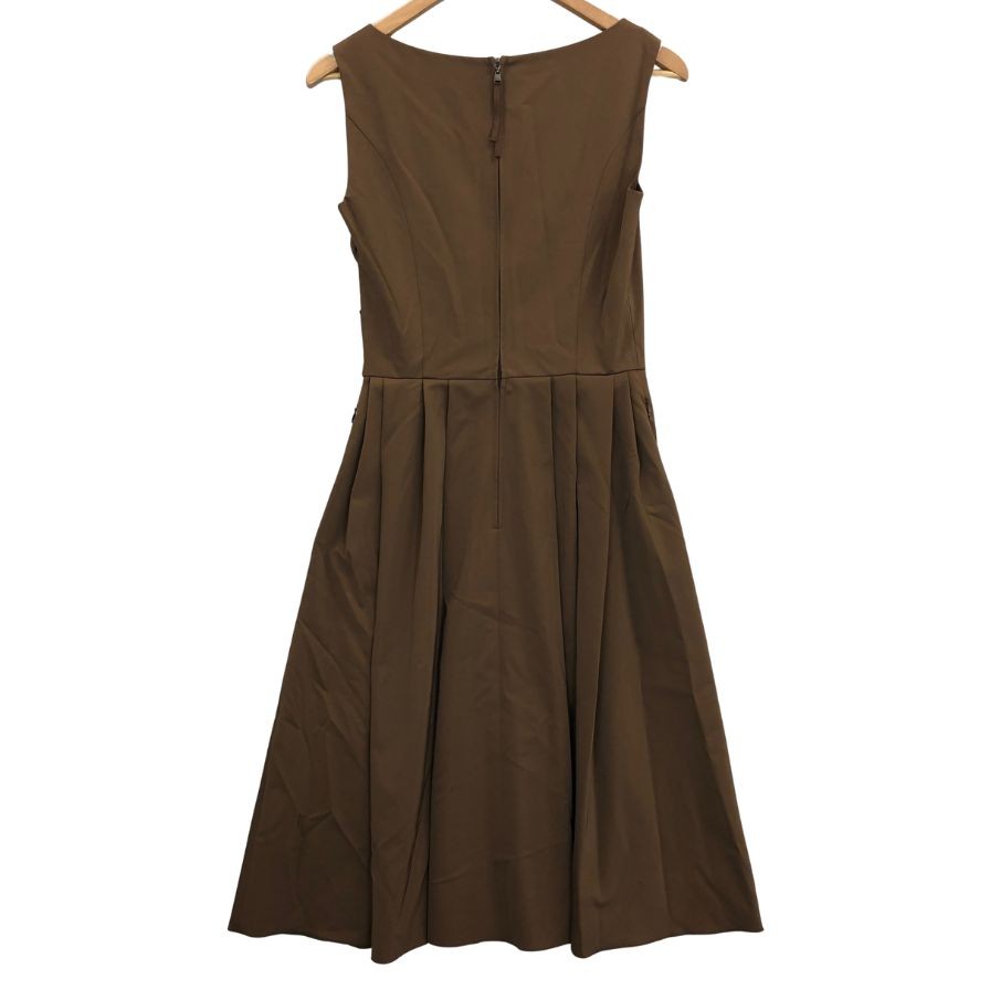 美品◆フォクシーニューヨーク ワンピース ノースリーブ 22641 ブラウン レディース サイズ40 FOXEY NEWYORK 【AFB21】