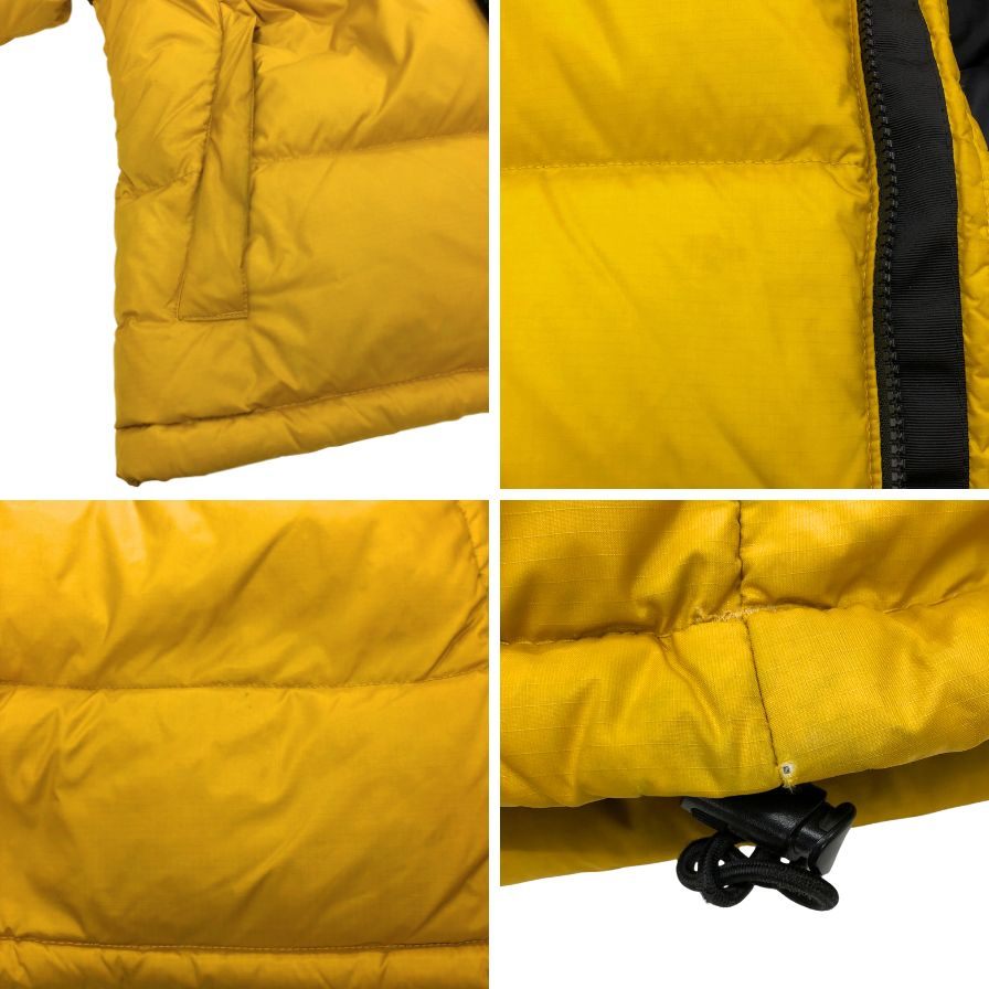 中古◆ザ ノースフェイス ダウンジャケット レトロヌプシ 1996 イエロー×ブラック メンズ サイズM THE NORTH FACE 【AFA12】