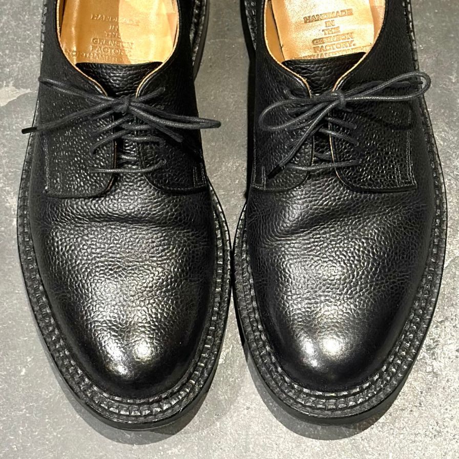 グレンソン レザーシューズ S199G 426 プレーントゥ トリプルウェルト グレインレザー ブラック サイズ6.5G GRENSON ビジネスシューズ 約25.0cm【LA】【中古】