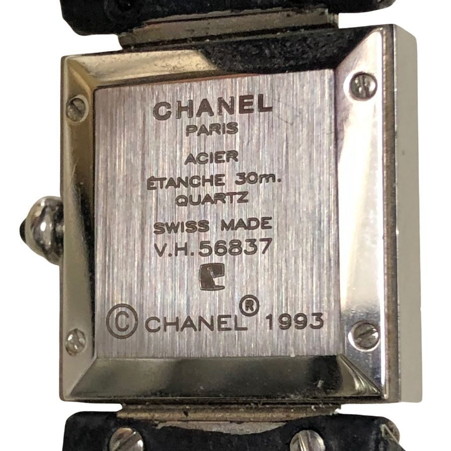 シャネル マトラッセ H0116 レディース腕時計 クォーツ ステンレススチール SS 純正レザーベルト ブラック CHANEL【AFI19】
