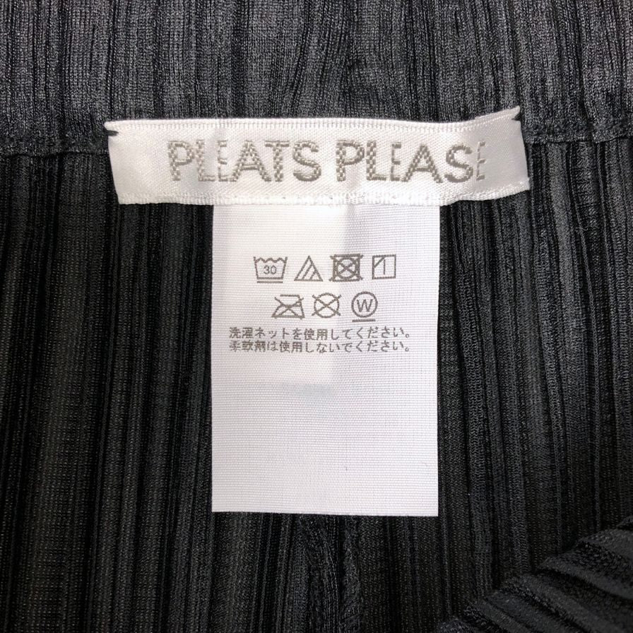 プリーツプリーズ イッセイミヤケ パンツ THICKER BOTTOMS ポリエステル サイズ5 レディース ブラック PLEATS PLEASE ISSEY MIYAKE 【AFB38】