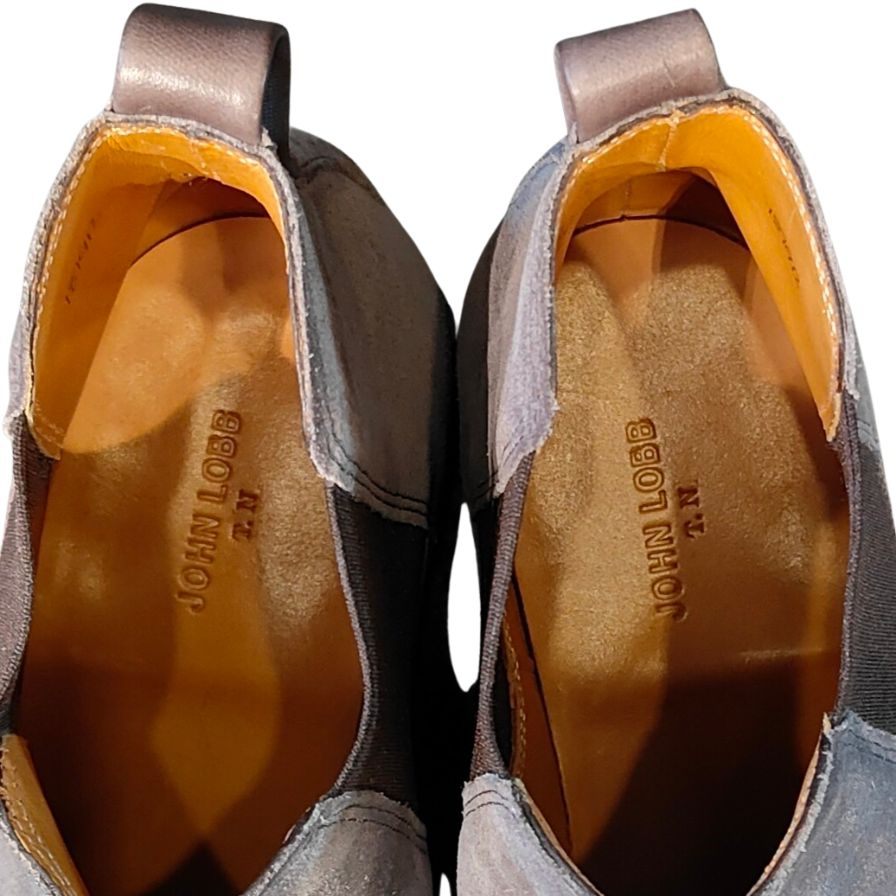 極美品◆ジョンロブ サイドゴアブーツ チューダー スエード 7000ラスト グレー メンズ サイズUK5.5E JOHN LOBB TUDOR ブーツ 約24.0cm【LA】【中古】