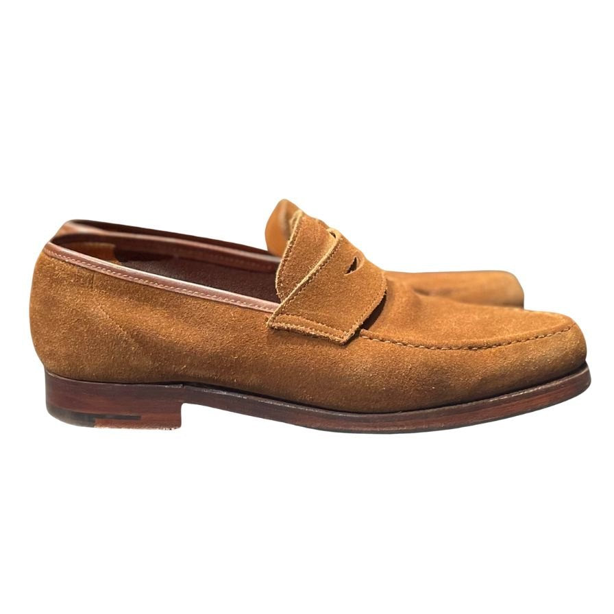 クロケット&ジョーンズ ローファー カムデン ビームスF別注 スエード ダークブラウン メンズサイズUK5.5E CROCKETT&JONES CAMDEN ローファー 約24.0cm【LA】【中古】