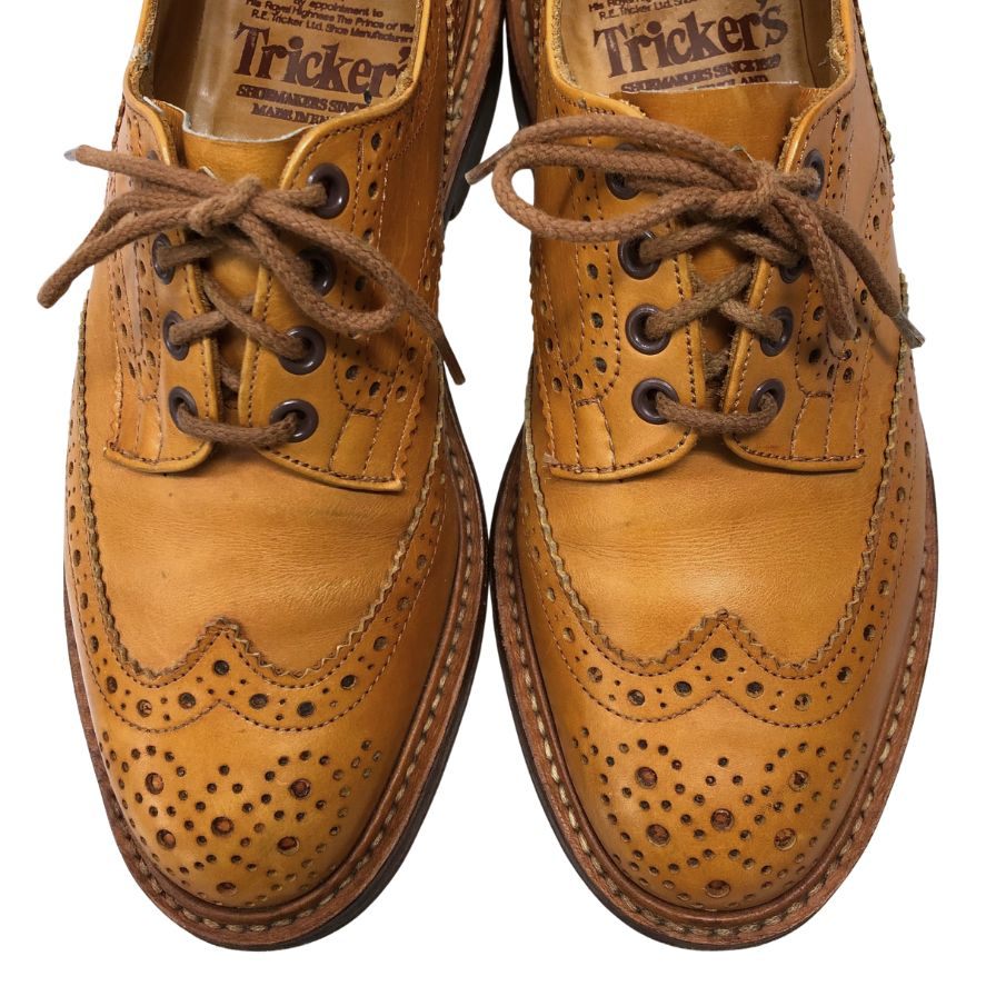 トリッカーズ レザーシューズ ウイングチップ バートン M5633 メンズ サイズ7.5 エイコンアンティーク Tricker’s BOURTON ビジネスシューズ 約26.0cm【LA】【中古】