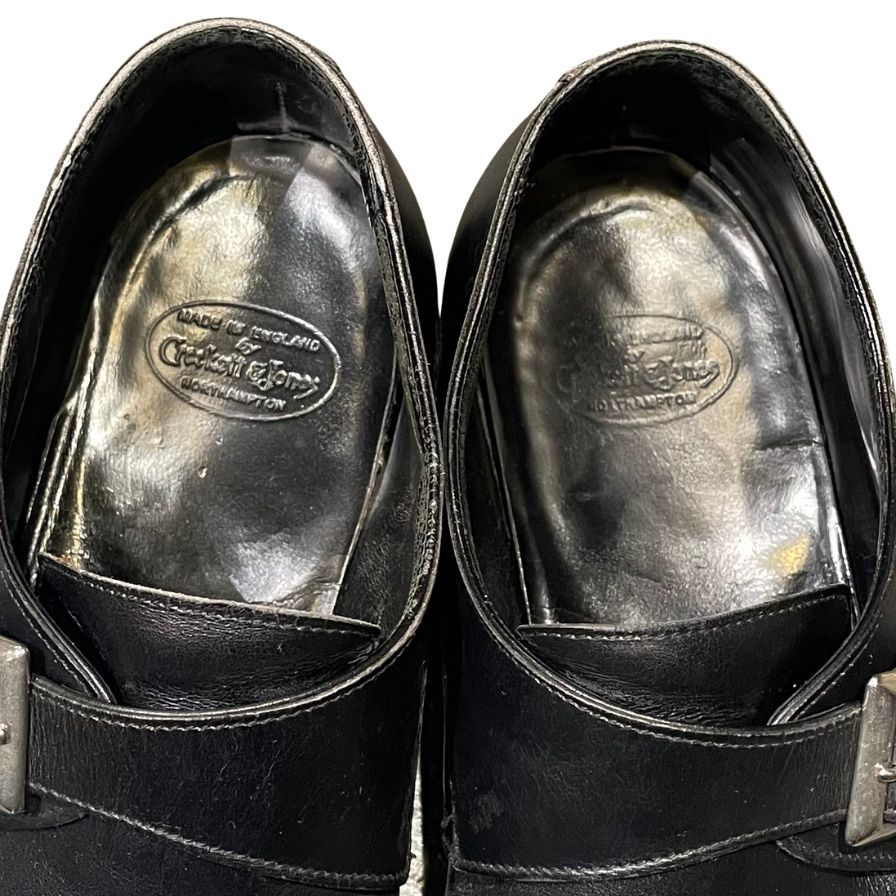 クロケット&ジョーンズ サヴィル シングルモンク ブラック サイズUK7.5E Crockett&Jones ビジネスシューズ 約26.0cm【LA】【中古】