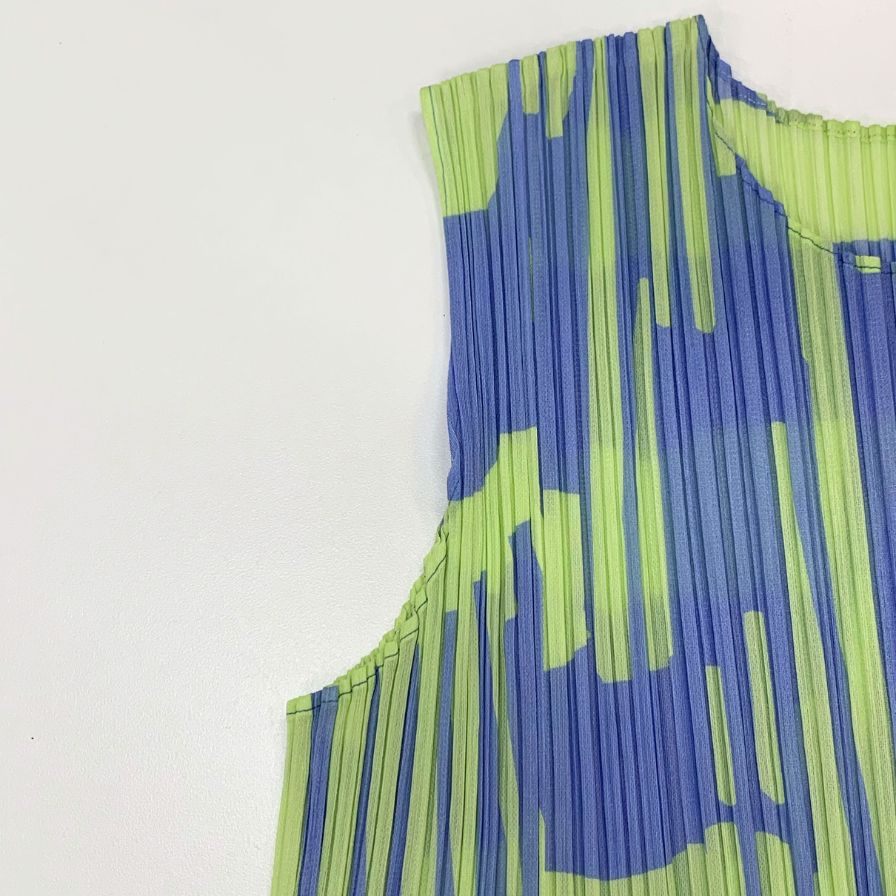 極美品◆プリーツプリーズ イッセイミヤケ チュニック ノースリーブ PP51JT702 パープル レディース サイズ3 PLEATS PLEASE ISSEY MIYAKE 【AFB43】