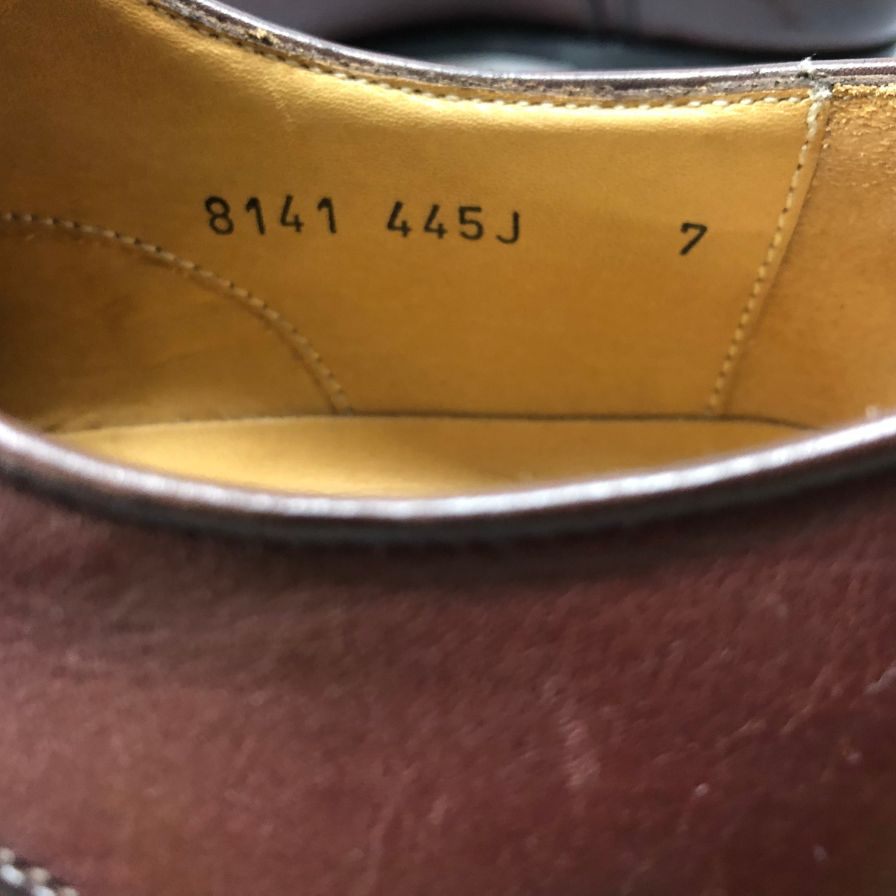 カルロスサントス レザーシューズ Uチップ 8141 レザー メンズ サイズ7 バーガンディー Carlos Santos 約26.0cm【AFD14】