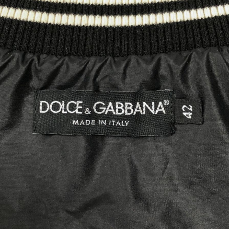 美品◆ドルチェ&ガッバーナ ナイロンブルゾン ロゴワッペン ブラック レディース サイズ42 DOLCE & GABBANA 【AFB13】