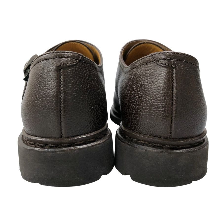 パラブーツ ポー ダブルモンク グレインレザー ブラウン サイズ 6 Paraboot ビジネスシューズ 約24.5cm【LA】【中古】