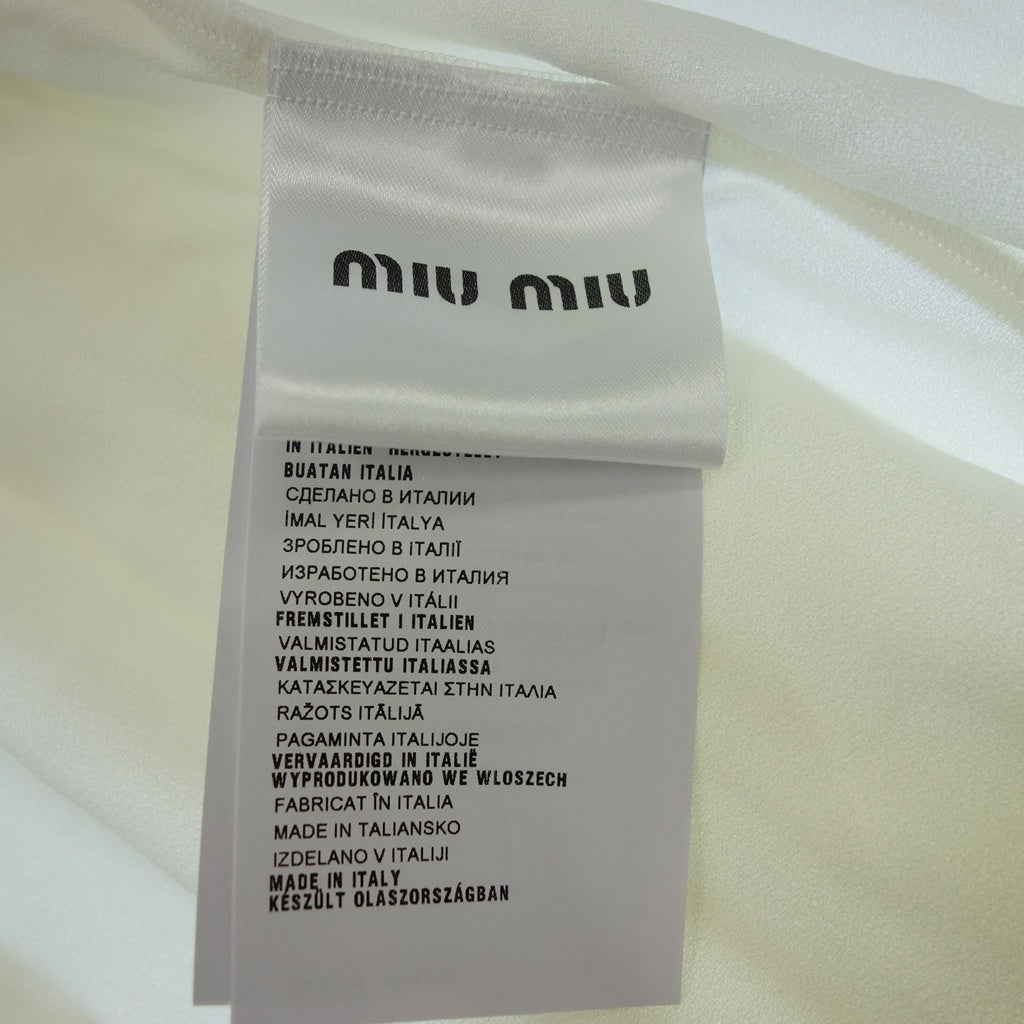 美品◆ミュウミュウ シャツ ホワイト15AW サイズ40 AMM1 2015 302 レディース miumiu【AFB22】