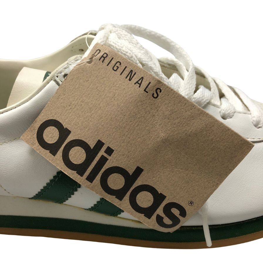 アディダス スニーカー カントリー 90年代 デッドストック ハイドレザー メンズ サイズ27cm ホワイト グリーン adidas 約27.0cm【AFC2】
