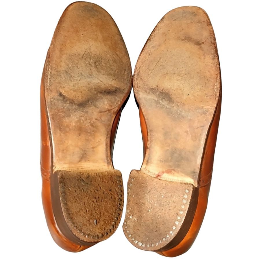 トリッカーズ レザーシューズ 筆記体ロゴ セミブローグ ブラウン メンズ サイズUK9 Tricker’s 約27.0cm【LA】【中古】