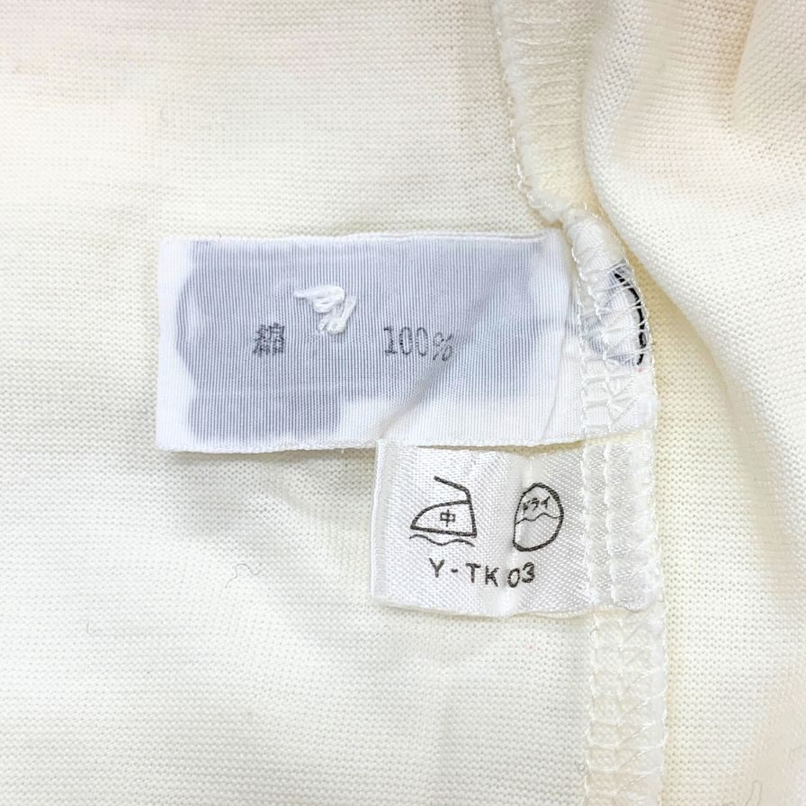 美品◆クリスチャン ディオール スポーツ ポロシャツ 長袖 ワンポイントロゴ ホワイト系 Sサイズ レディース CHRISTIAN DIOR SPORTS 【AFB46】