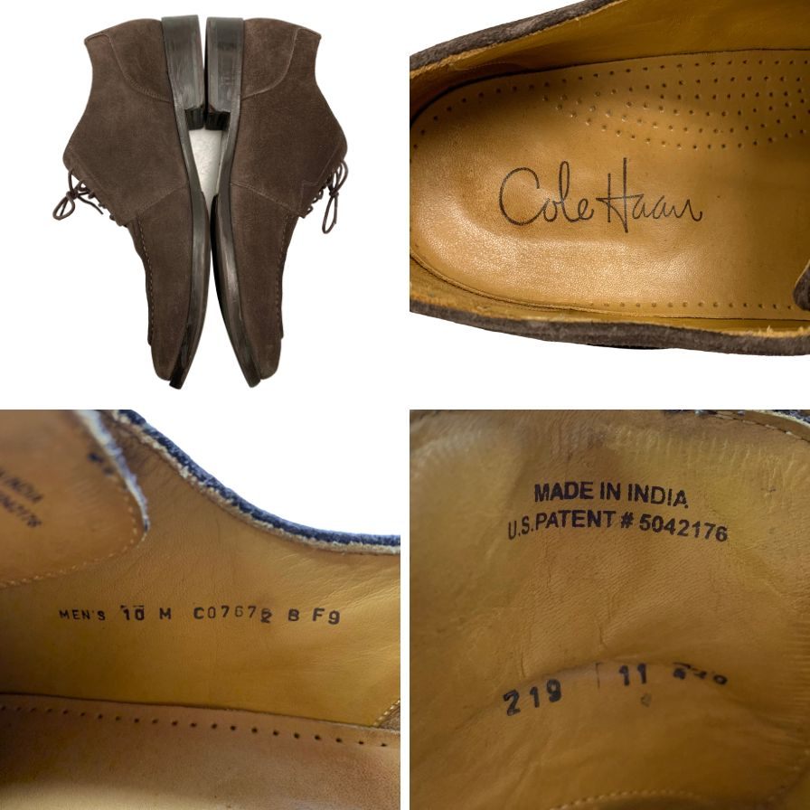 コールハーン レザーシューズ Uチップ 外羽根 スエード メンズ ブラウン サイズ10 COLE HAAN 約28.0cm【AFC46】