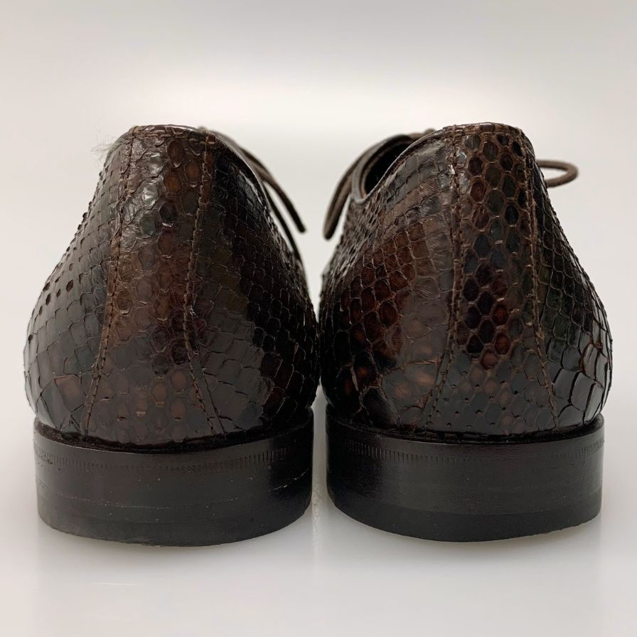 ジョルジオアルマーニ レザーシューズ 404 パイソン ブラウン サイズ39.5 メンズ GIORGIO ARMANI 約24.5cm【AFC33】