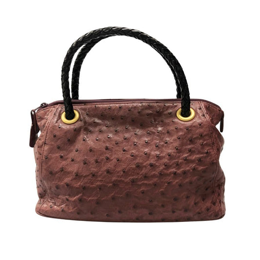 クーニギン オーストリッチ ハンドバッグ ブラウン系 V4844 KONIGIN【AFE3】