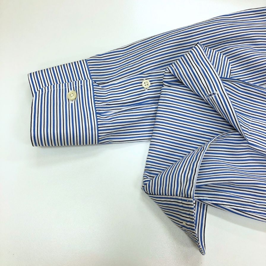 美品◆ポロ ラルフローレン 長袖シャツ 胸刺繍 ストライプ メンズ サイズ14 1/2 POLO RALPH LAUREN 【AFB17】