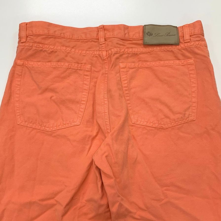 ロロピアーナ カラーデニムパンツ コットン リネン オレンジ メンズ サイズ34 Loro Piana 【AFB44】