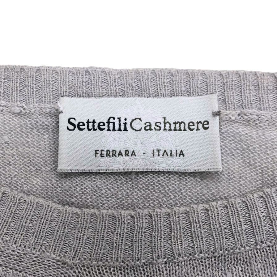 中古◆セッテフィーリカシミア 半袖ニット ライトグレー サイズ46 メンズ リネン Settefili Cashmere 【AFB16】
